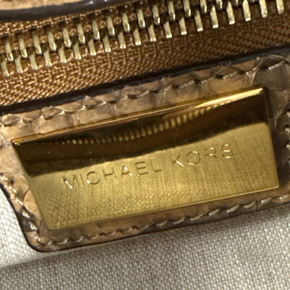 MICHAEL KORS COLLECTION GENUINE PYTHON SKORPIOS RING TOTE ITALY - Picture 8 of 12